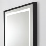 Зеркало BELBAGNO SPC-KRAFT-500-800-LED-TCH-WARM-NERO в алюминиевой раме со встроенным светильником, сенсорным выключателем и подогревом, 500x32x800